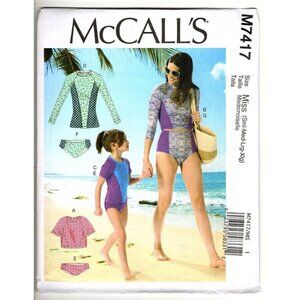 McCall's M7417 Misses S to XL Tankini Swim Suits Uncut Sewing Pattern New